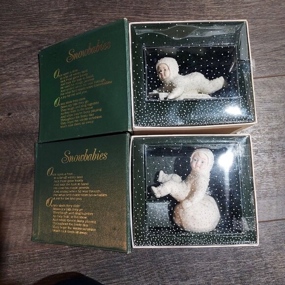 Snowbabies “Don't Fall Off & Hold On Tight" Dept 56 #7956 & #79685 2 Retired - Picture 3 of 13